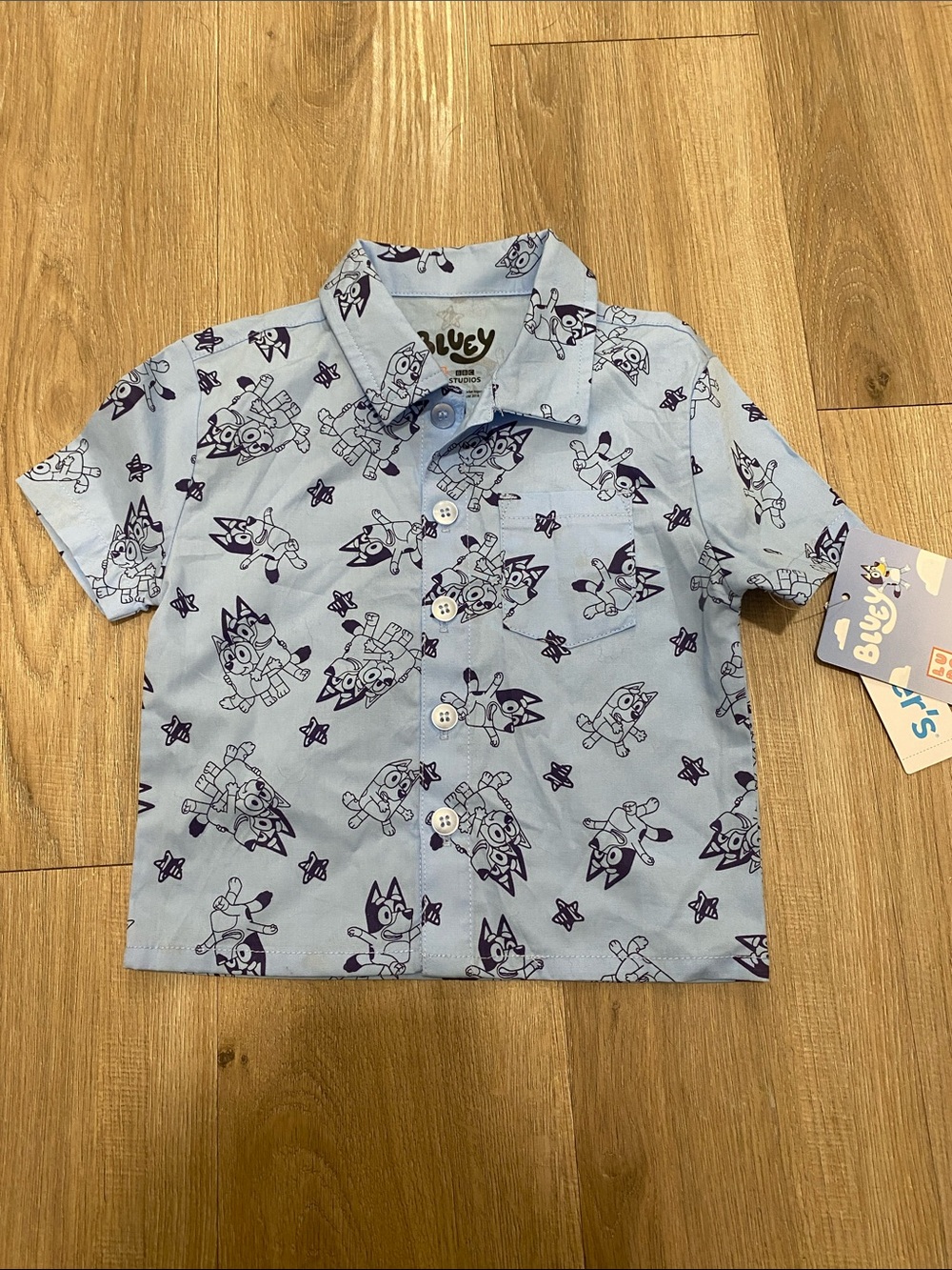 NWT Kids Bluey Printed Button-Up Shirt